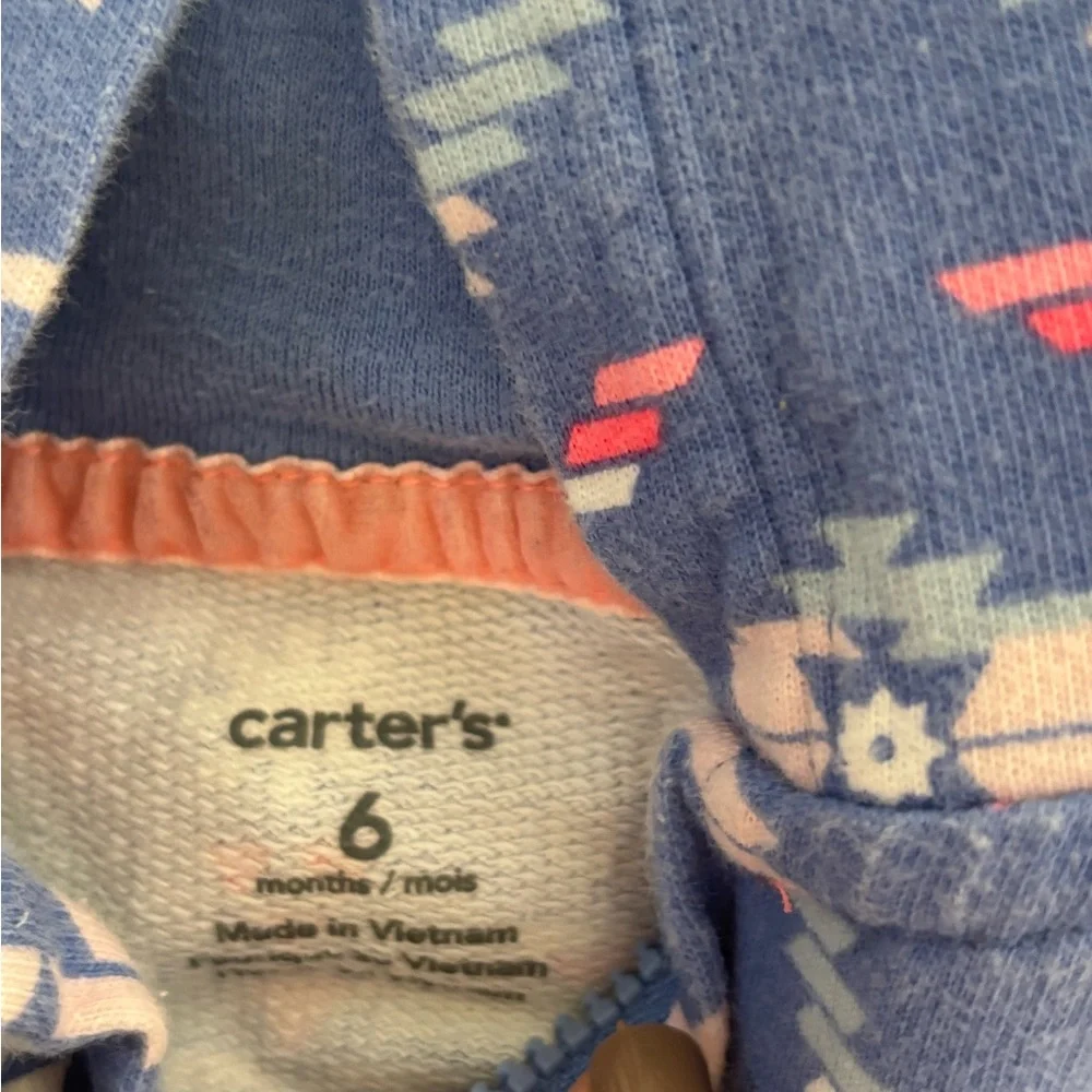 Carter's Geometric Blue‎ and Pink Footie Aztec 6 month